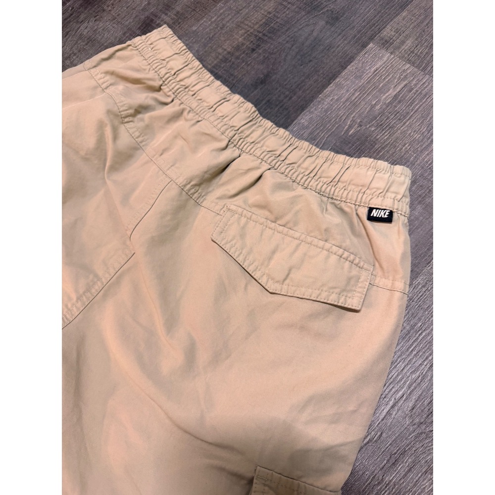 Nike Mens Cargo Pants Tan Khaki Elastic Waist Cotton Blend Utility Pockets M - Picture 5 of 5